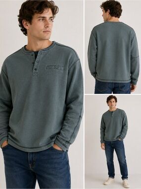 Nordstrom Rack, VTG 1946 Fleece Lined Rib Henley